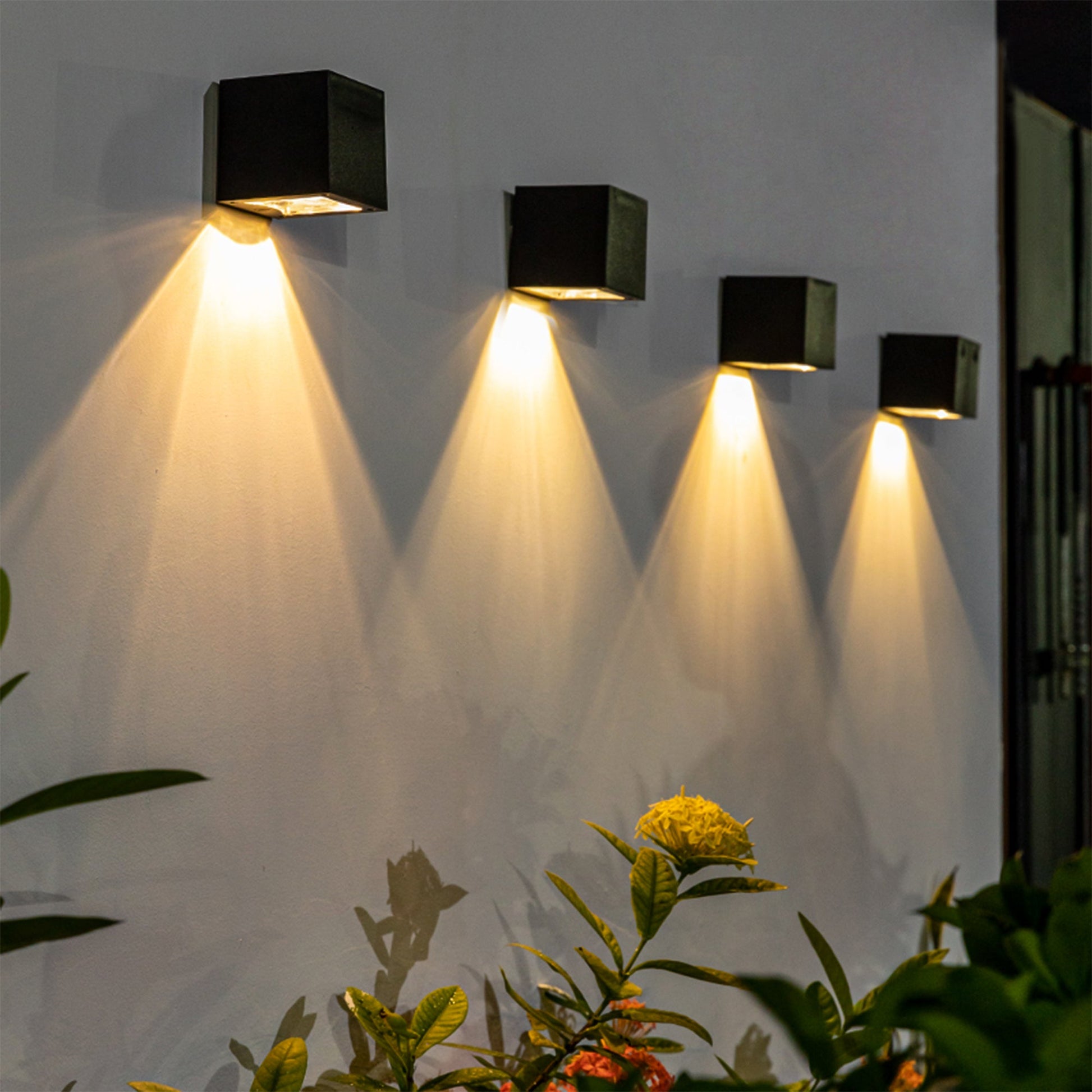 Multi-Color Solar Cube Wall Lights-0