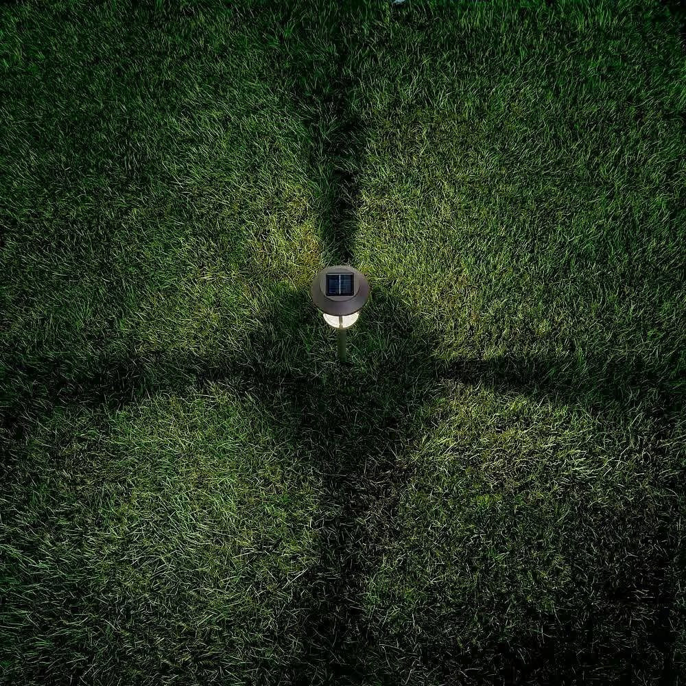 4 Pack - Gold Outdoor Solar LED Light Set - Weather-Resistant Path Yard Lighting-0