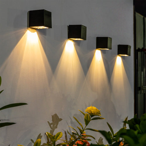 Multi-Color Solar Cube Wall Lights-0