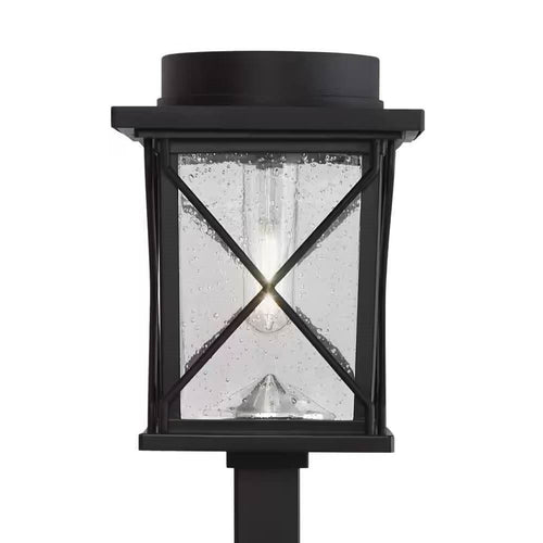 4-Pack - Black Solar LED Light Set - Outdoor Path Yard Lighting-1